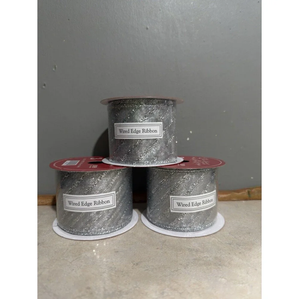 NEW 3 roll wired edge ribbon 2.5